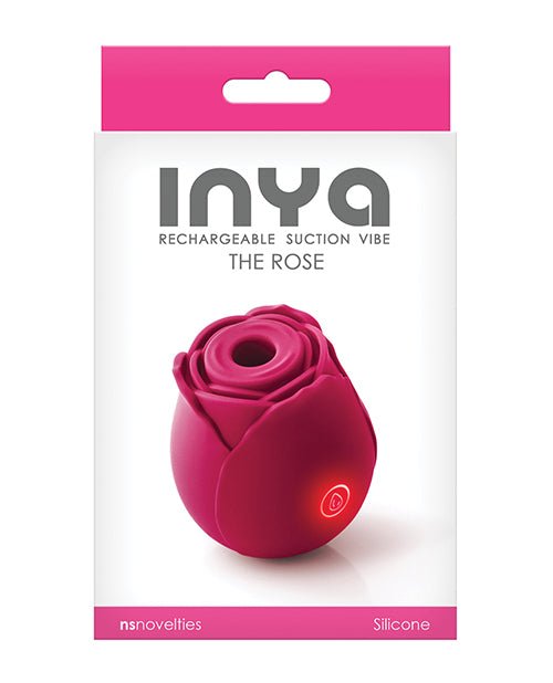 INYA The Rose Rechargeable Suction Vibe - Red - NSN-0554-56-657447104329-Plezzure-Vibrator