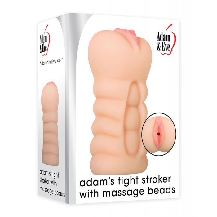 Adam & Eve Adam's Tight Stroker w/Massage Beads - Ivory - AE-WF-7143-844477017143-Plezzure-Masturbator Sleeves