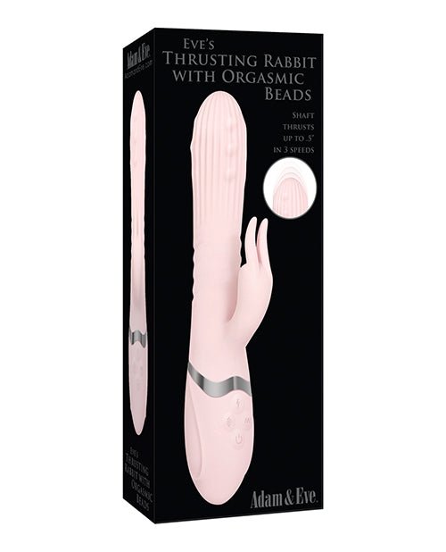 Adam & Eve Eve's Thrusting Rabbit w/Orgasmic Beads - Pink - AE-BL-8270-844477018270-Plezzure-Thrusting Vibrators