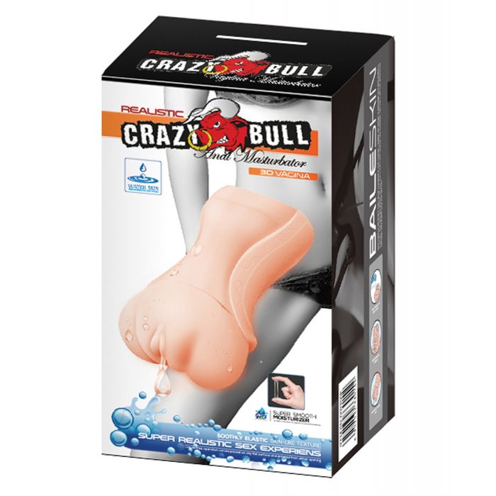 Crazy Bull No Lube Realistic Vagina Masturbator Sleeve - Ivory - BI-BM009200K-6959532330144-Plezzure-Masturbator Sleeves