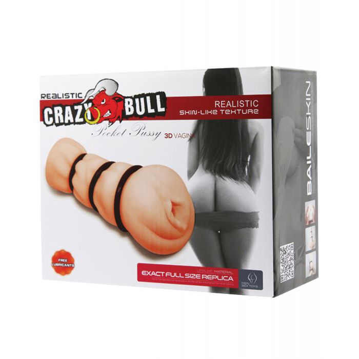 Crazy Bull Pocket Pussy Masturbator Sleeve - Ivory - BI-BM009154H-6959532319262-Plezzure-Masturbator Sleeves