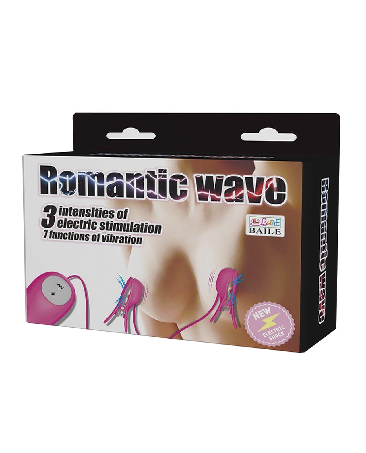 Pretty Love Romantic Wave Electro Shock Vibrating Nipple Clamps - Rose - BI-014648-1-6959532323139-Plezzure-Nipple Clamps