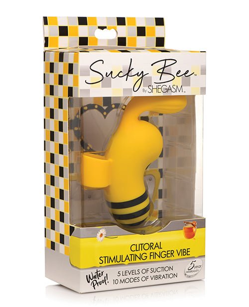 Shegasm Sucky Bee 5X Suction & 10X Vibration Finger Vibe - XRAG964-848518047502-Plezzure-Finger Vibrator