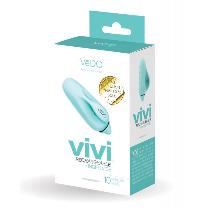 VeDO VIVI Rechargeable Finger Vibe - Tease Me Turquoise - VI-F0801-716053727701-Plezzure-Finger Vibrator